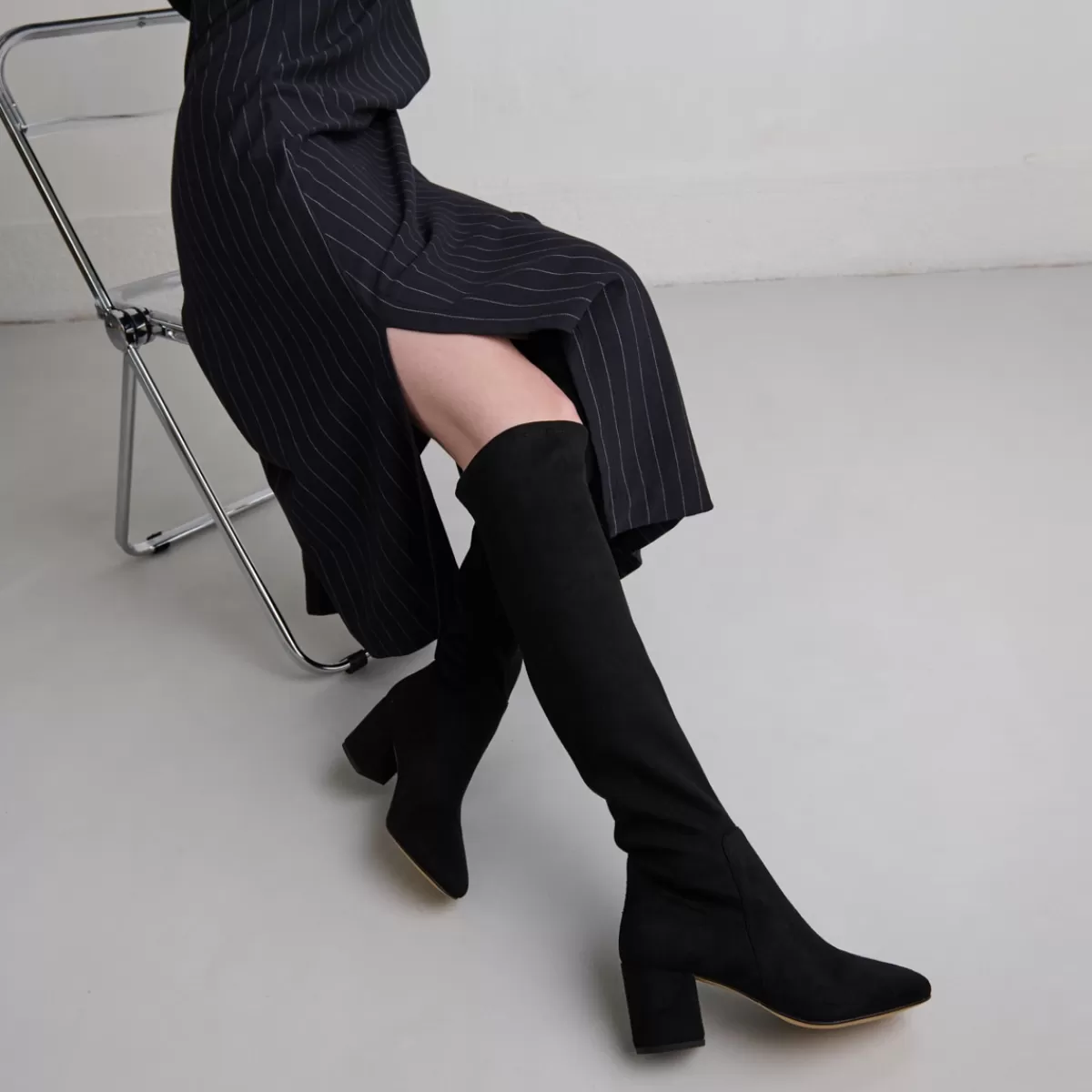 Stretch Suede Thigh-High Boots^Jonak New