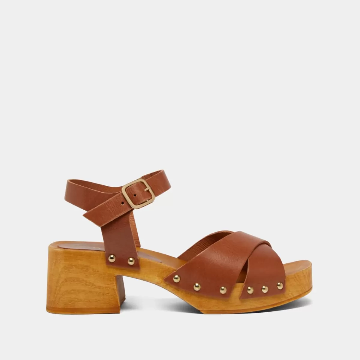 Cross-Strap Studded Sandals^Jonak Cheap