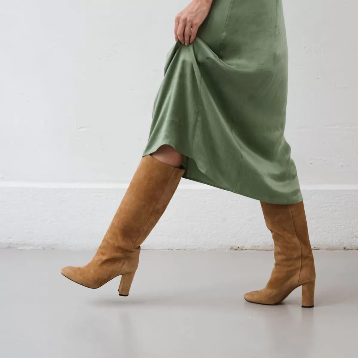 High Boots With Square Heel^Jonak New