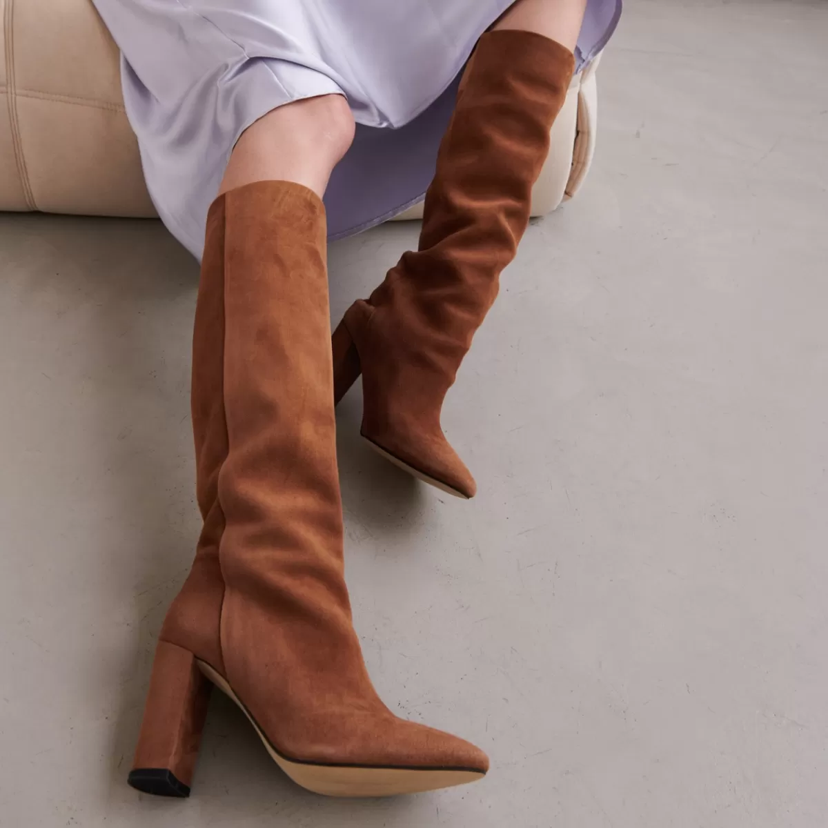 High Boots With Square Heel^Jonak Hot
