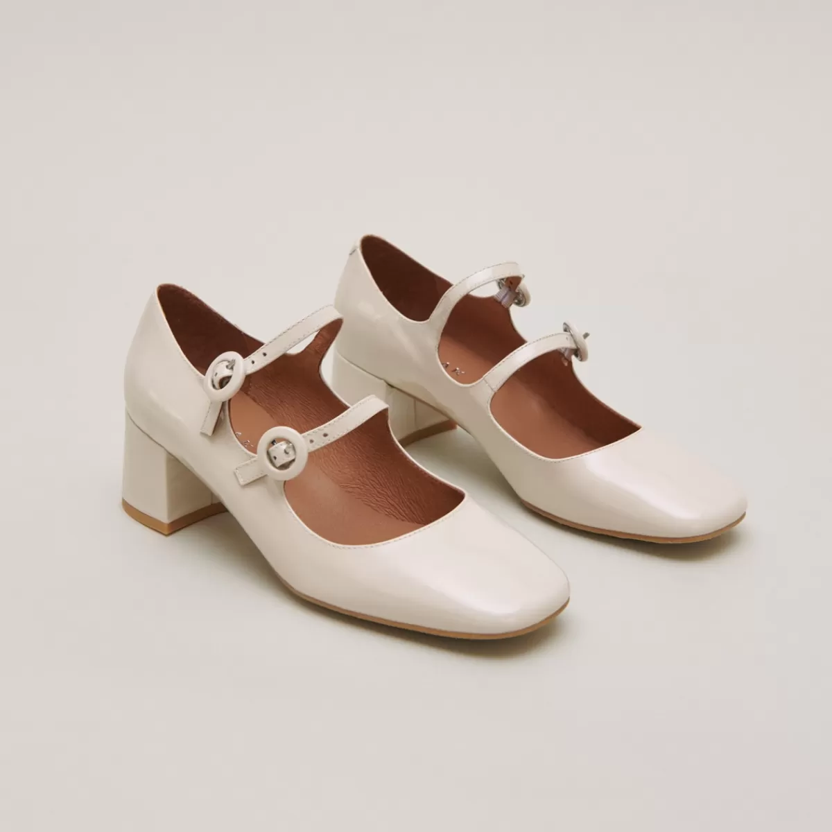 Mid-Heeled Booties With Buckle Straps^Jonak Fashion