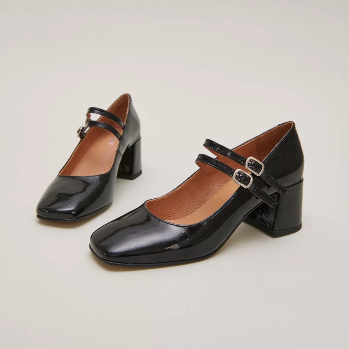 Mid-Heeled Booties With Buckle Straps^Jonak Shop
