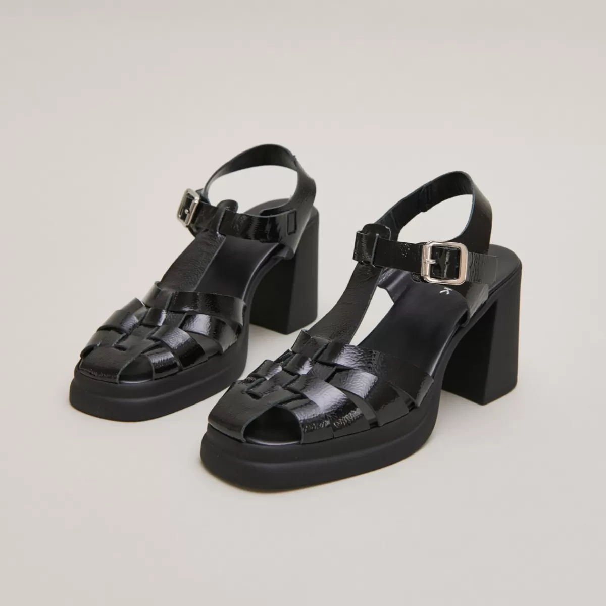 Sandals With Heels And Square Toes^Jonak Hot