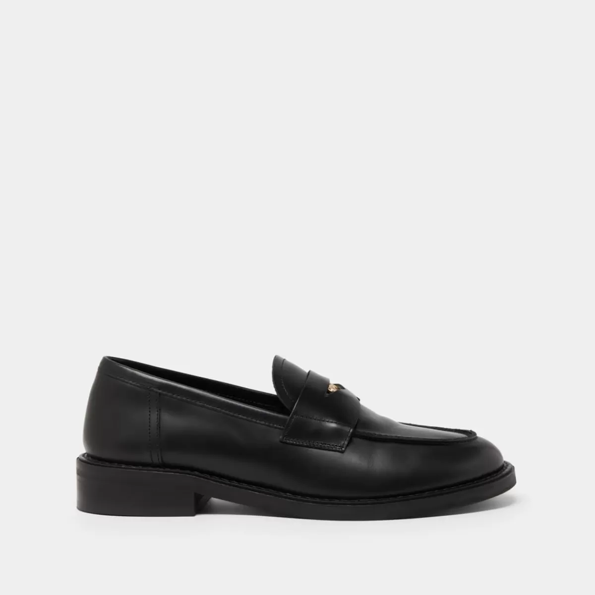 Square-Toe Loafers With Gold Detailing^jonak Online