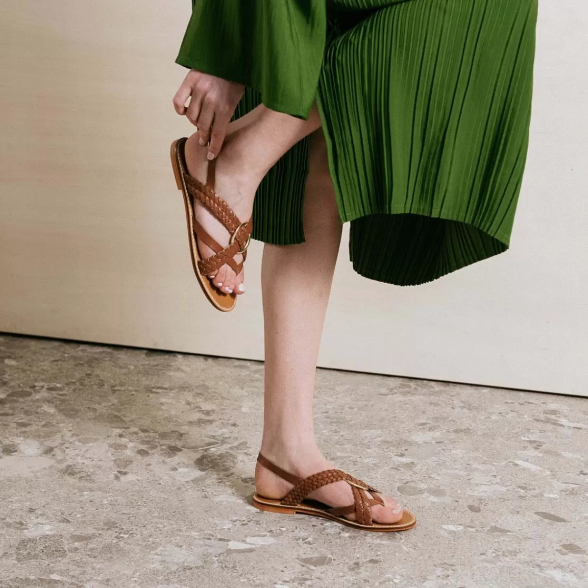 Woven Flat Sandals^Jonak Online