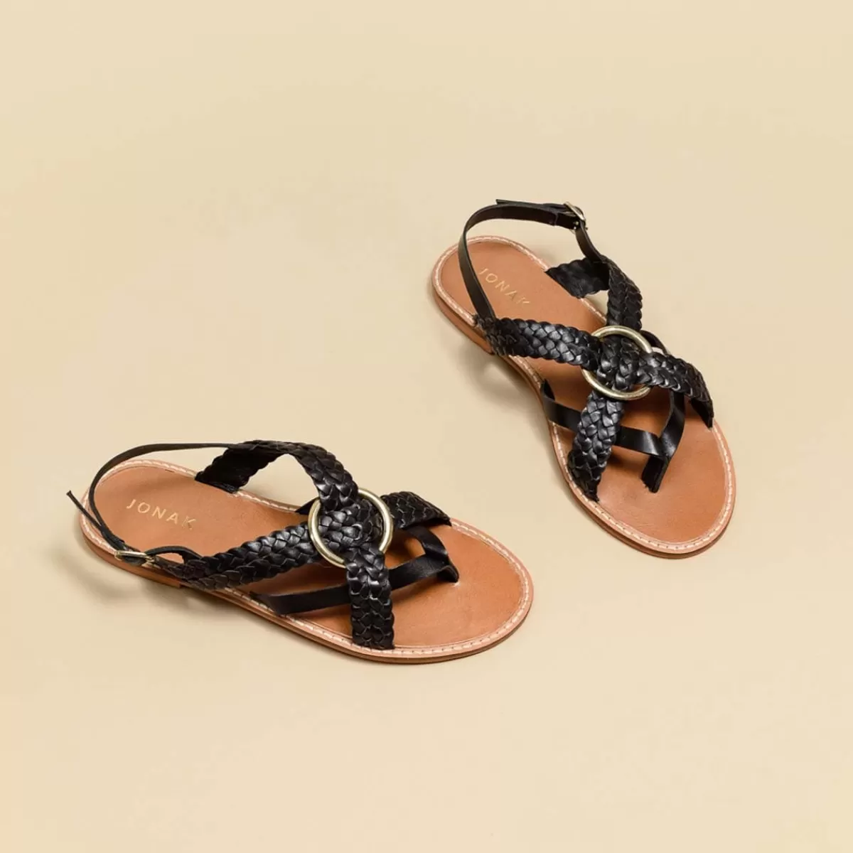 Woven Flat Sandals^Jonak Shop